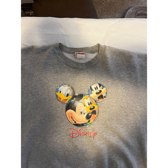Vintage Mickey Mouse Donald Duck Pluto Goofy Grey Sweatshirt Mens M - Picture 4 of 9